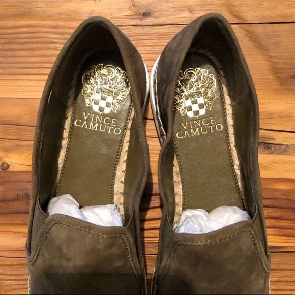 Vince Camuto Suede Slip-On Sneaker Olive Army Green NWT - Picture 4 of 8